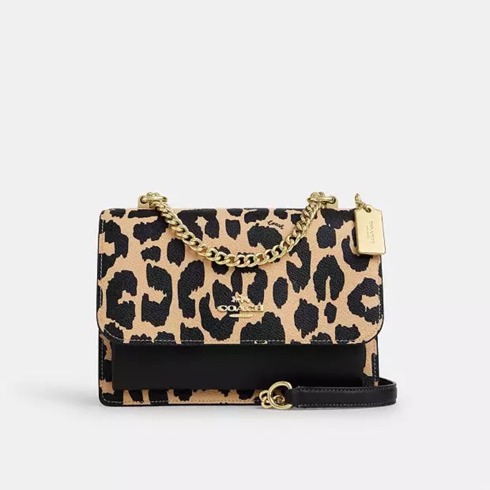 COACH Klare Crossbody Bag w/Leopard Print